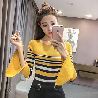 Bell Stripe Long-sleeve Top