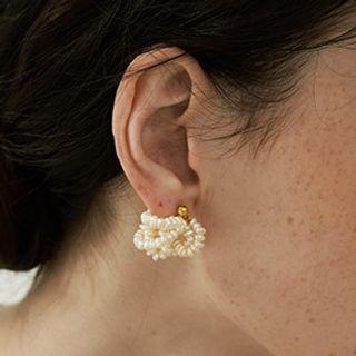Freshwater Pearl Chained Earring 1 Pair - White - One Size