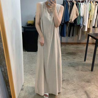 Sleeveless Back-tie Midi Dress