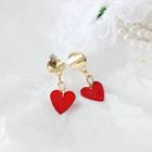 Alloy Heart & Disc Dangle Earring As Shown In Figure - One Size