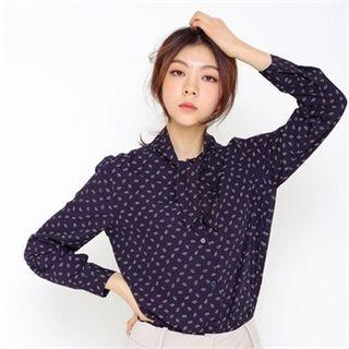 Tie-neck Pattern Shirt