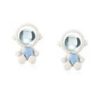 Astronaut Alloy Earring 1 Pair - White & Blue - One Size