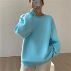 Long Sleeve Plain Loose-fit Sweatshirt