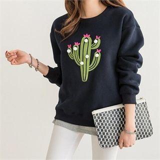 Bobble Cactus Embroidered Sweatshirt