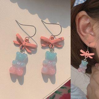 Bow Bear Dangle Earring