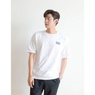 Crew-neck Letter Print T-shirt