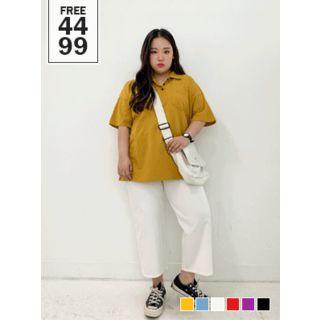 Couple Pocket-front Boxy Polo Shirt