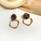 Hoop Drop Earring 1 Pair - Stud Earrings - Gold - One Size