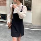 Flared-cuff Blouse / Overall Dress