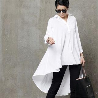 Dip-back Flared Long Shirt