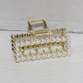 Faux Pearl Hair Claw / Rhinestone Hair Claw
