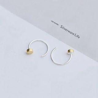 Geometry Open Hoop Drop Earring 1 Pair - Silver - One Size