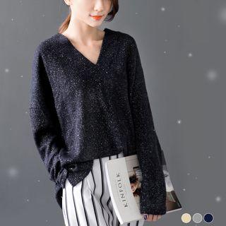 V-neck Melange Sweater