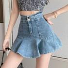 Denim Fish Tail Mini Skirt