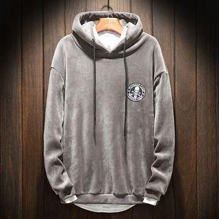 Set: Applique Drawstring Hoodie + Sweatpants