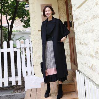 Lapelled Wool Blend Long Vest