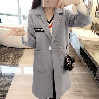 Embroidered Knit Lapel Coat
