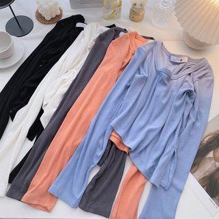 Long-sleeve Asymmetrical Cropped Top