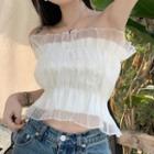 Plain Lace Tube Top Off-white - One Size
