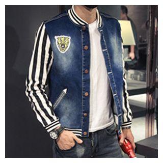 Stripe Panel Denim Jacket