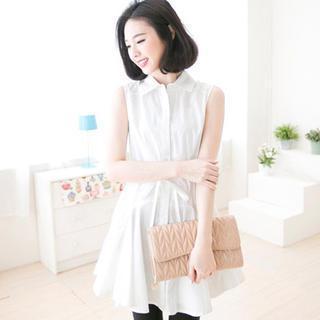 Sleeveless Drawstring Dress