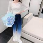 Long-sleeve Plain Top / Gradient Pants (various Design)
