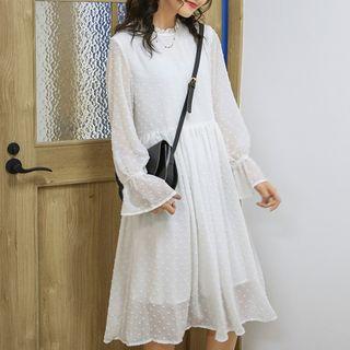 Long-sleeve Round-neck Dress