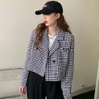 Double-breasted Gingham Blazer Houndstooth - One Size