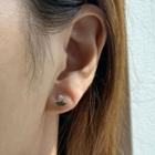 Rhinestone Alloy Earring 1 Pc - Gold & Green - One Size