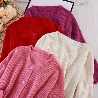 Round-neck Off-shoulder Knit Jacket