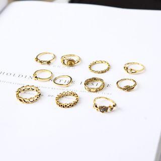 Set Of 11: Ring Set Of 11 - Gold - One Size