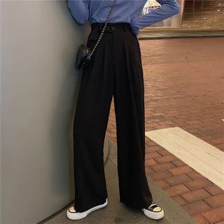 Wide Leg Pants / Cold-shoulder Long-sleeve T-shirt