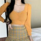 Ruched Knit Crop Top