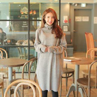 Turtle-neck Loose-fit Knit Dress
