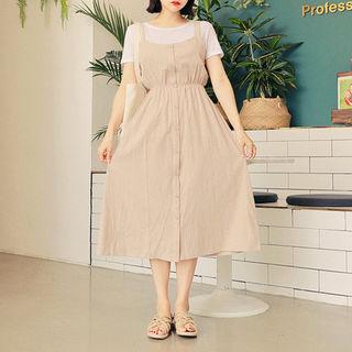 Sleeveless Band-waist Shirtdress