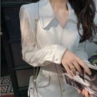 Long-sleeve Lace Panel Coat Dress