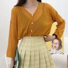 Sheer-knitted Cardigan