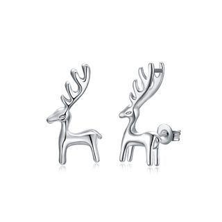 Simple And Cute Little Deer Stud Earrings Silver - One Size