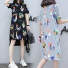 Chicken Print Short Sleeve Dress