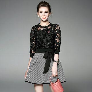 Set: Applique Tulle Top + A-line Skirt