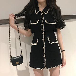 Short-sleeve Top + High-waist Skirt