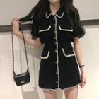 Short-sleeve Top + High-waist Skirt