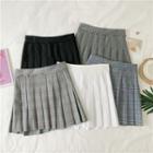 Plain / Plaid Pleated Skirt