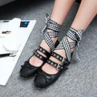 Buckled Lace Up Flats