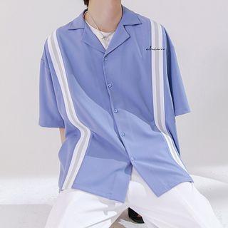 Stripe Panel Short Sleeve Shirt