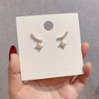 Rhinestone Star Ear Climber Earring 1 Pair - E1595 - Gold - One Size