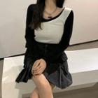 Long-sleeve T-shirt / One-shoulder Tank Top