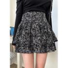 Patterned Ruffled Miniskirt
