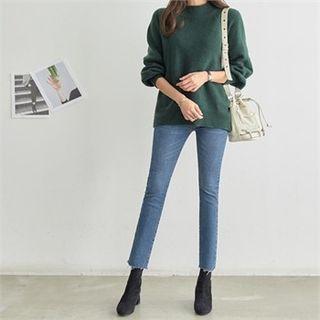 Mock-neck Raglan-shoulder Sweater