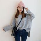Long Sleeve Dip-back Brushed-fleece Top